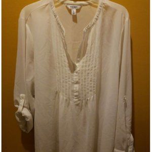 Old Navy Semi-sheer Ecru Tunic Blouse, XL
